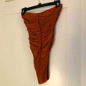 Strapless bodysuit by Norma Kamali